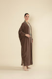 Sahar Luxe Beaded Trim Abaya – Mocha