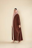 Sahar Luxe Suede Abaya – Rosewood Brown