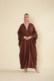 Sahar Luxe Suede Abaya – Rosewood Brown