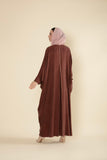 Sahar Luxe Suede Abaya – Rosewood Brown