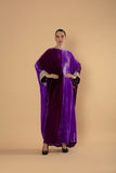 Amethyst Velvet Kaftan with Embellished Cuffs