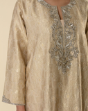 Gold Banarasi Fabric Embroidered Kaftan – Nueva Collection