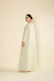 Zari Luxe Pastel Green Gold Embellished Jalabiya