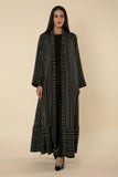 MONOCHROME CHIC: BLACK AND WHITE STRIPED ABAYA