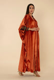 SCARLET CHARM: STRETCH VLELVET ABAYA