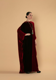 Garnet Velvet Kaftan with Statement Elegance