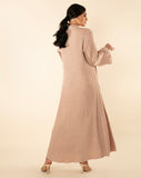 NUDE TEXTURED OUTLINES ABAYA