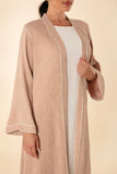NUDE TEXTURED OUTLINES ABAYA