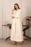 Raffia Abaya in Off White