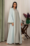 Perah Abaya in Light Tiffany Blue and Grey