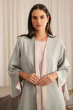 Luna Abaya in Light Tiffany Blue and Nude Pink